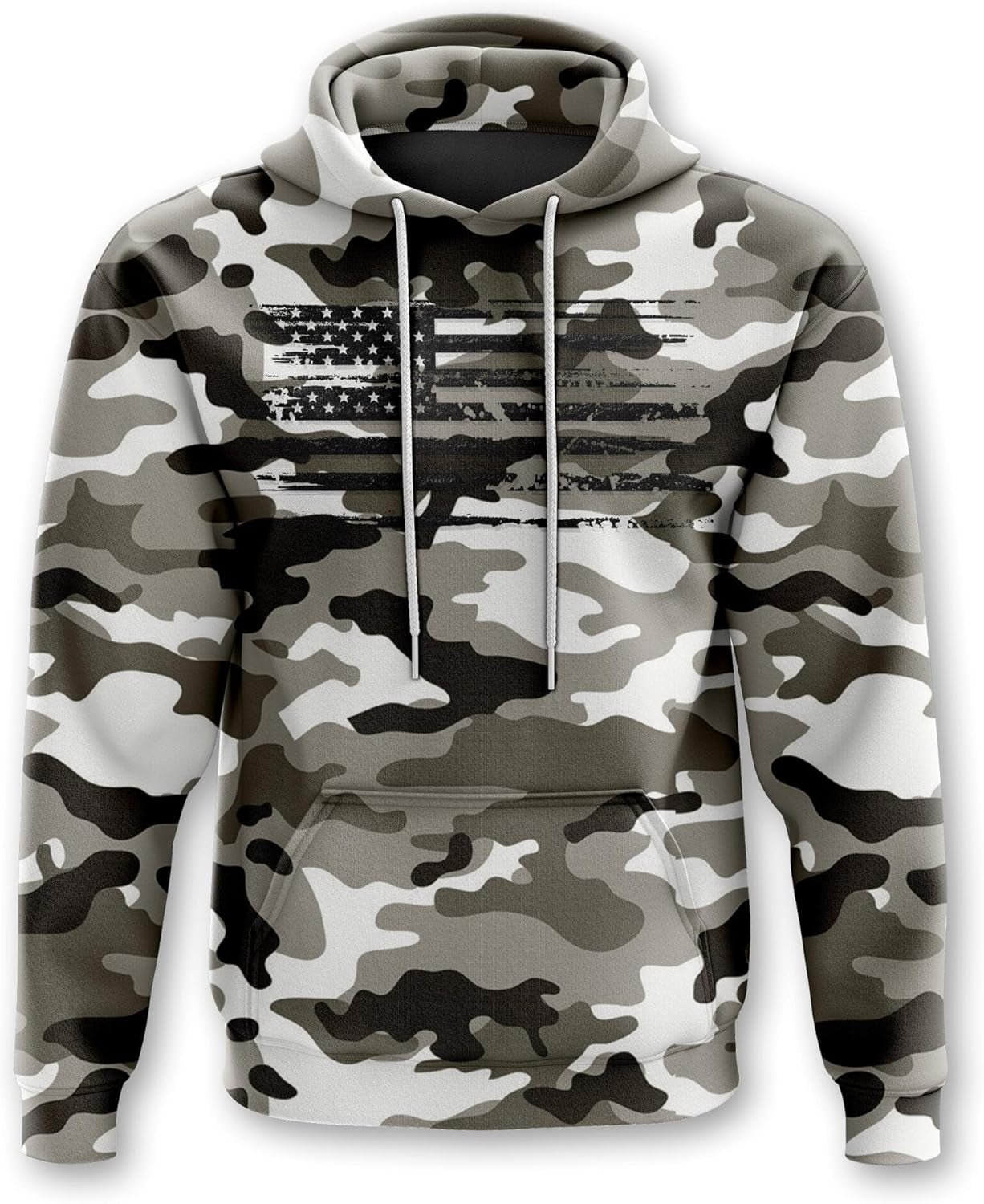 Patriotic Camo Flag Heavyweight Hoodies for Men and Women
