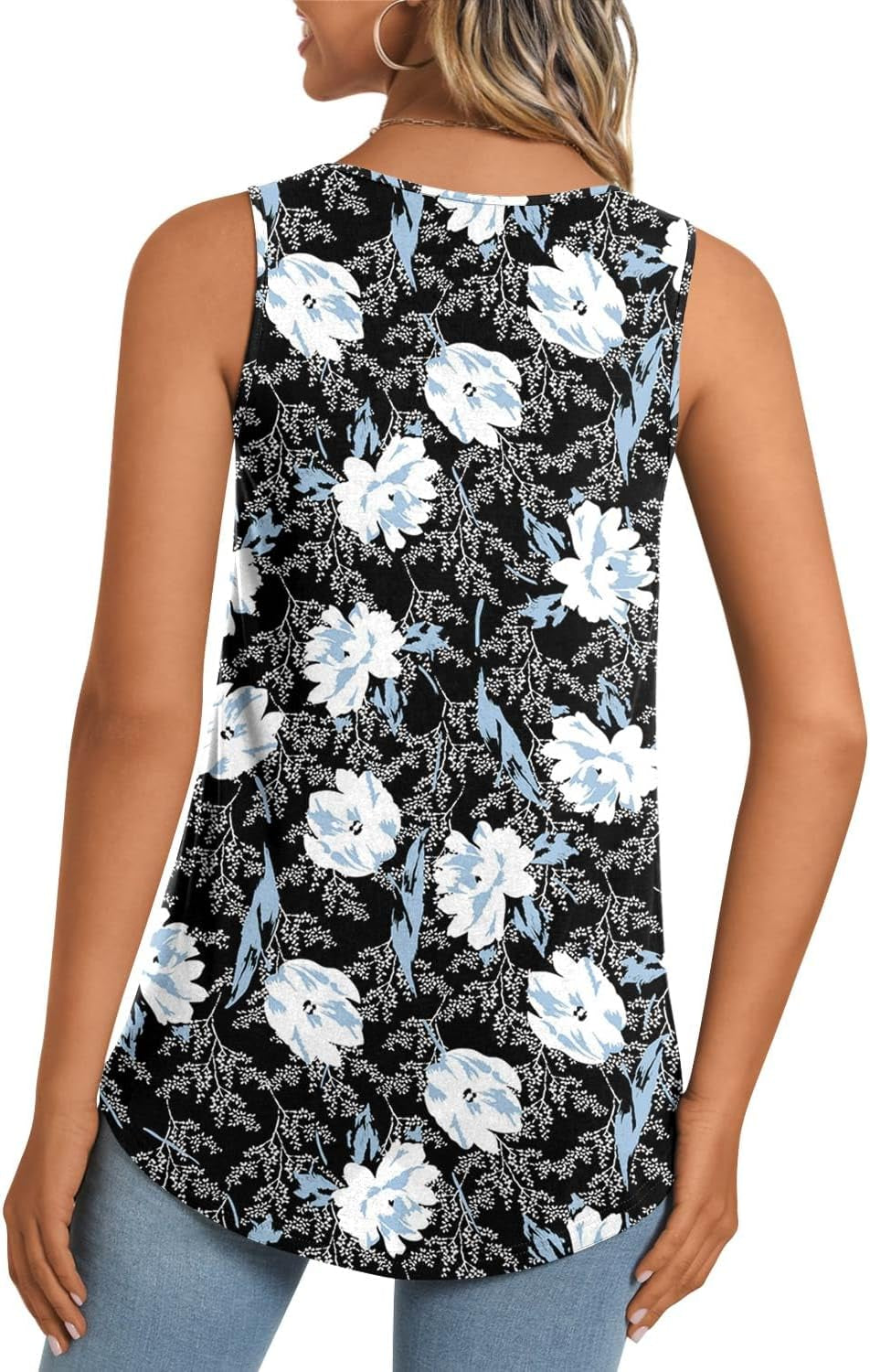 Women'S Tank Tops 2025 Summer Tunics Casual Sleeveless Shirts Ladies Loose Fit Blouses S-4XL