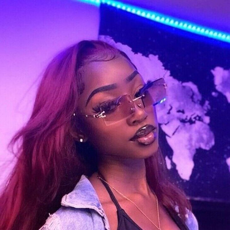 Rimless Sunglasses Women Fashion Trendy Square Frameless Shades Luxury Style New