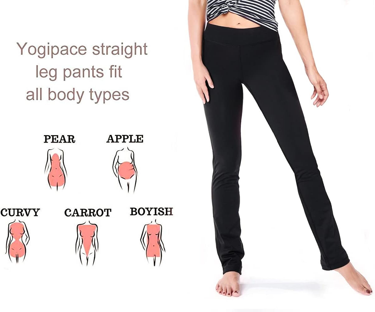 Women'S Petite/Regular/Tall Straight Leg Yoga Pants, Slim Fit Workout Pants