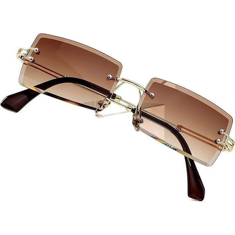 Rimless Sunglasses Women Fashion Trendy Square Frameless Shades Luxury Style New