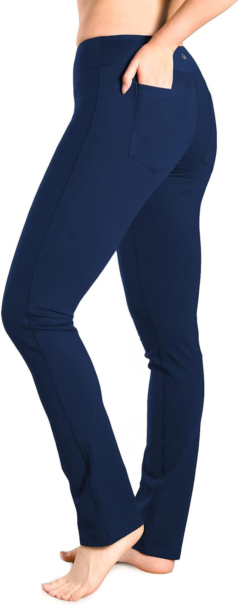 Women'S Petite/Regular/Tall Straight Leg Yoga Pants, Slim Fit Workout Pants