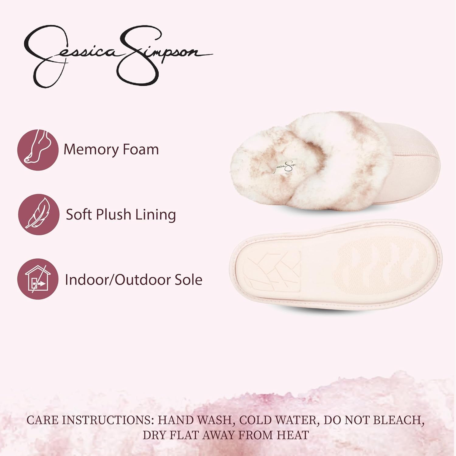 Womens Comfy Faux Fur House Slipper Scuff Memory Foam Slip on Anti-Skid Soleslipper