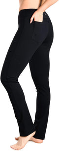 Women'S Petite/Regular/Tall Straight Leg Yoga Pants, Slim Fit Workout Pants