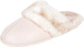 Womens Comfy Faux Fur House Slipper Scuff Memory Foam Slip on Anti-Skid Soleslipper